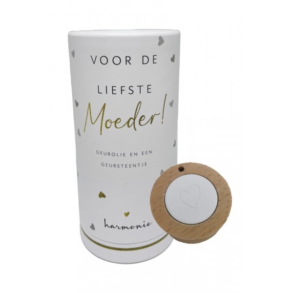 Geurolie met geursteentje in geschenkkokertje Voor de liefste Moeder