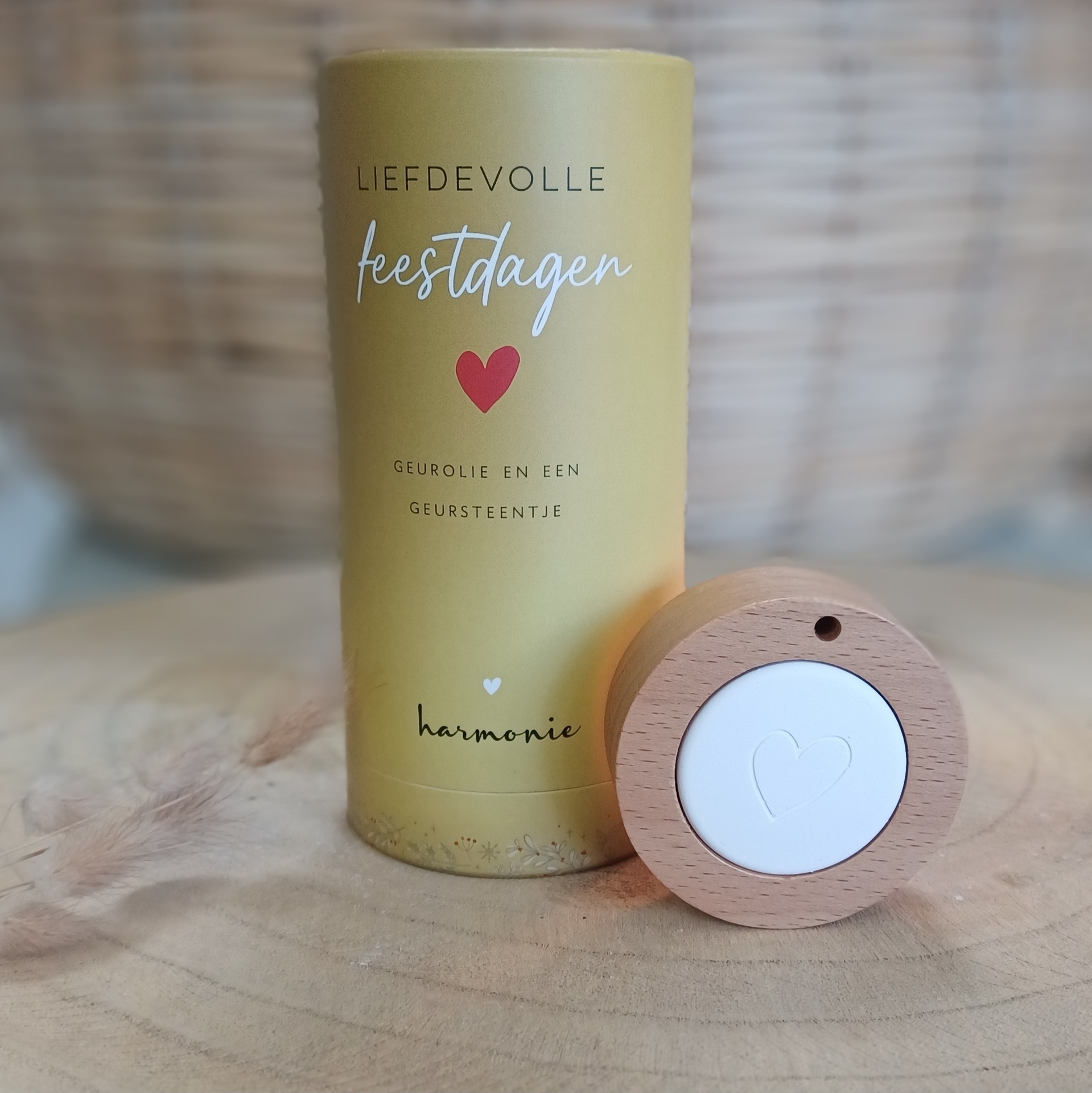 Geursteentje met geurolie in geschenkkoker Liefdevolle Feestdagen - 