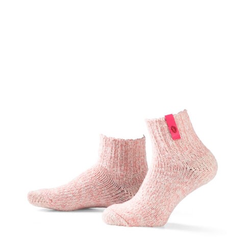 Soxs schapenwollen sokken laag met antislip Antislip laag roze - lipstick - 