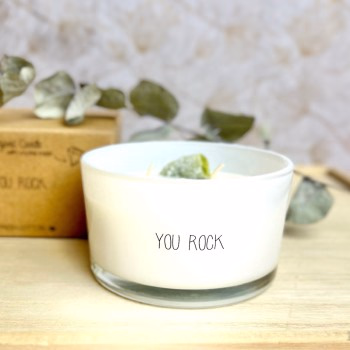 Biologische kaars met kristallen 'You Rock' - 