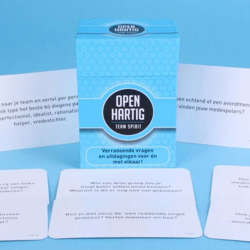 Openhartig Team spirit kaartspel, een spel voor collega's - 