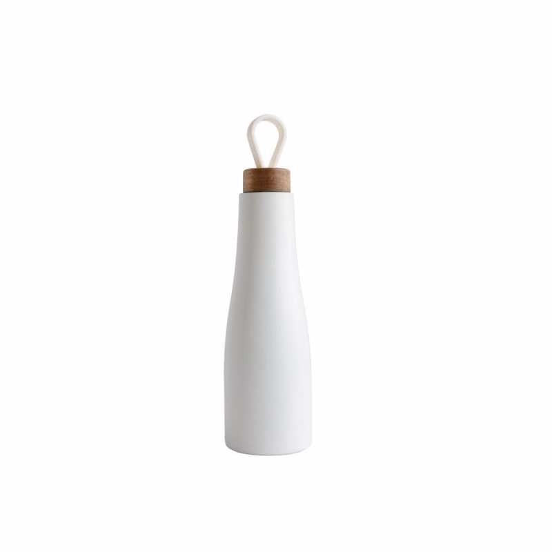 Stijlvolle witte thermosfles met hengsel - 