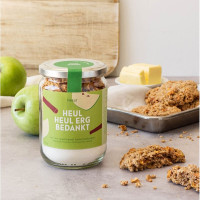 pineut koekjesmix, appel-kaneel koekjesmix, bedankje, pineut havermoutkoekjes,  bedankje voor collega, bedankje voor juf/meester